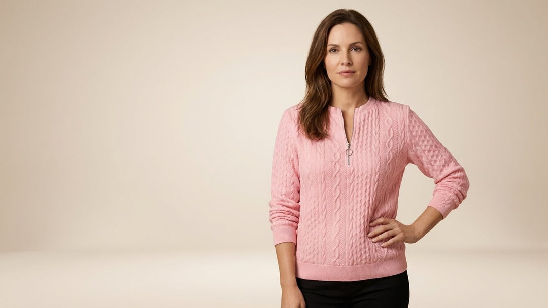 Elin – Luxe Kabeltrui met Split Hals