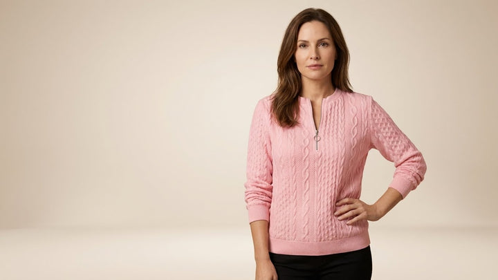 Elin – Luxe Kabeltrui met Split Hals