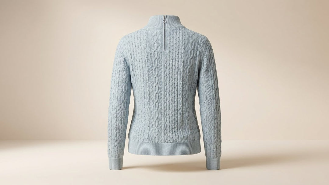 Elin – Luxe Kabeltrui met Split Hals