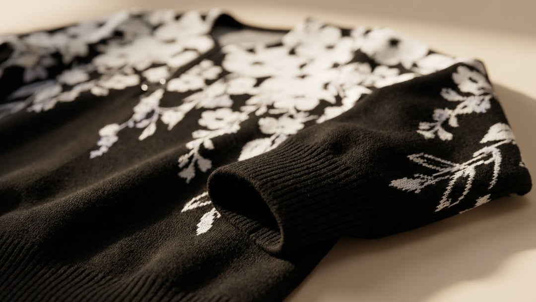 Fay – Zwarte Bloemen Zipper Top